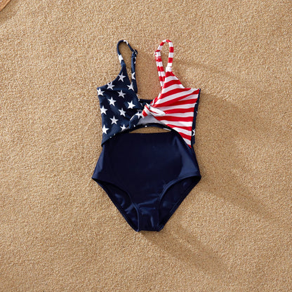 Family Matching! 4th of July Stars & Stripes Swimsuits & Trunks