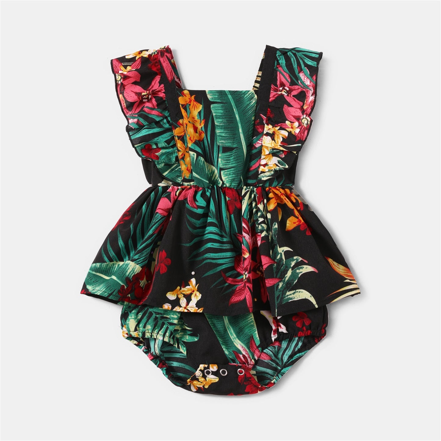 Family Matching! Tropical Halterneck Dresses, Rompers & Button-Up Shirts