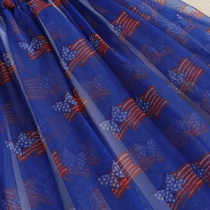 Girl's Tulle Red, White & Blue 4th of July Dresses