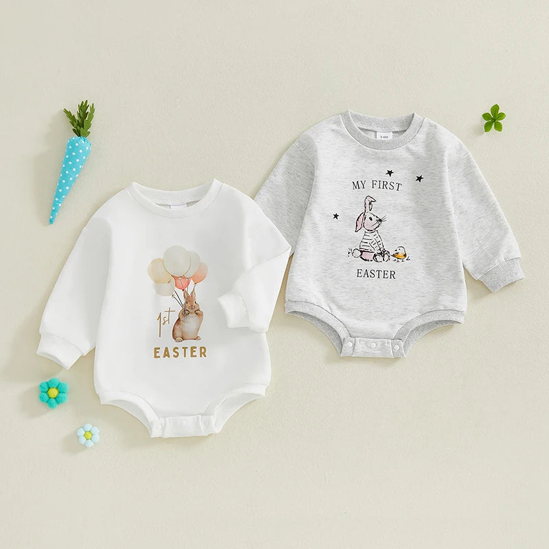 Boy's & Girl's Long Sleeve Easter Bunny Onesies