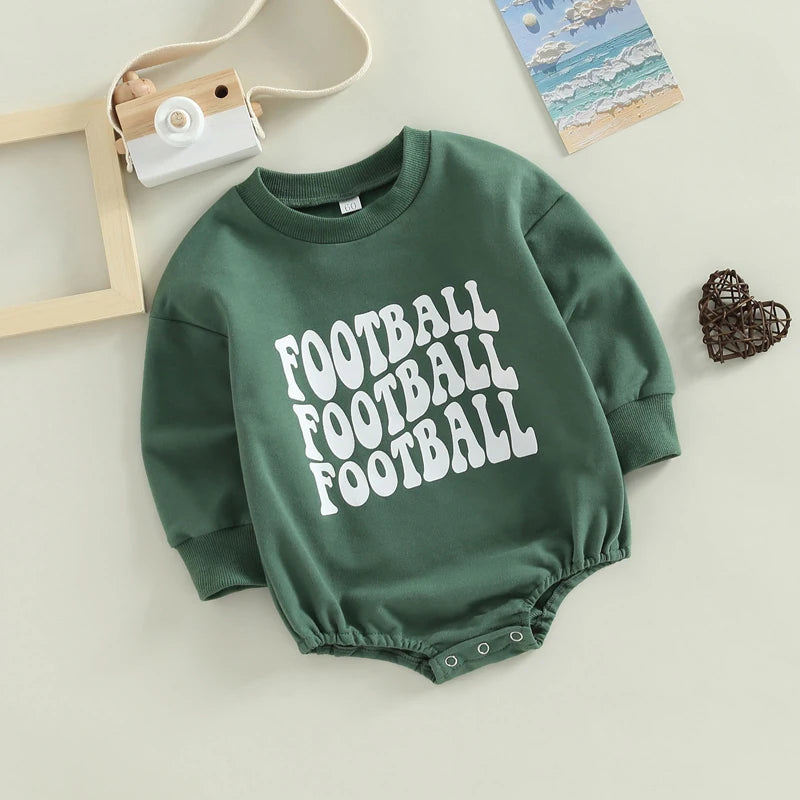 Boy's & Girl's Football Sweatshirt Rompers "Game Day"