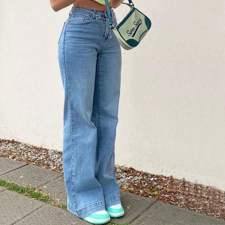 Y2K Retro Light Wash Denim Jeans