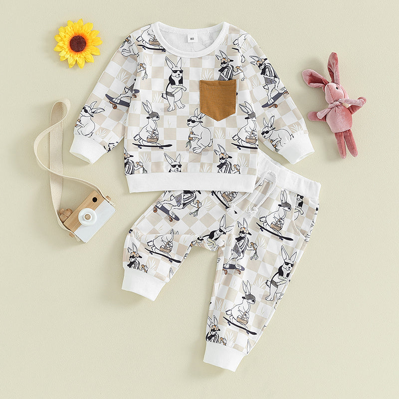 2-piece Fall Sets! Boy's & Girl's Bunny Sweatshirts & Sweatpants