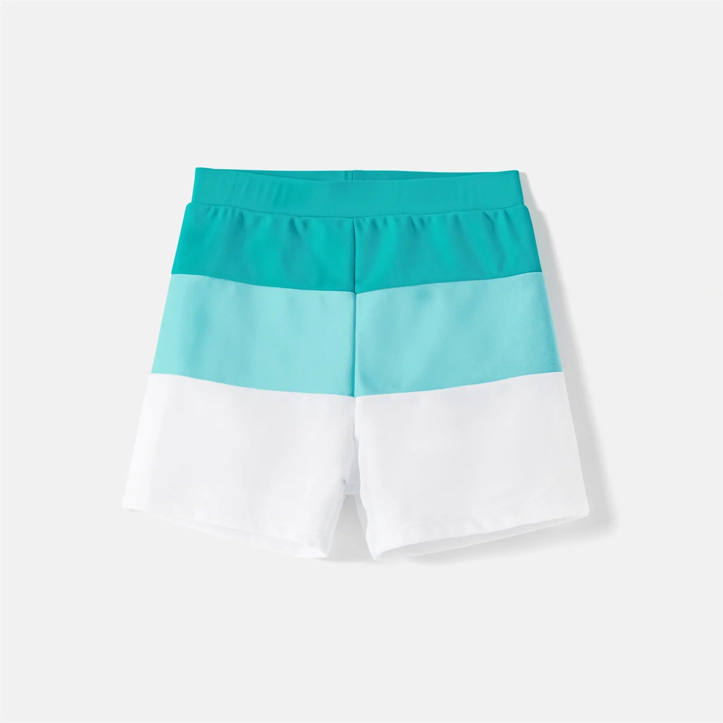 Family Matching! Swimsuit Color Block Self Tie One-piece Swimsuit & Swim Trunks