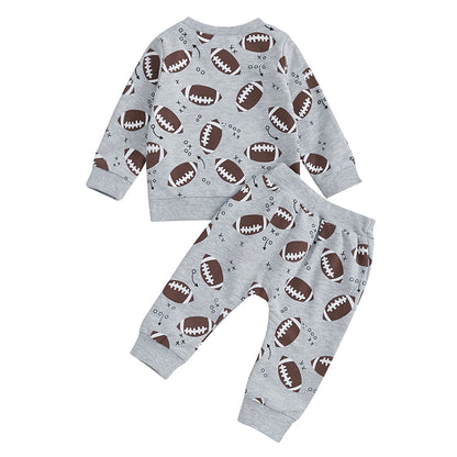 2-piece Fall Sets! Boy's Football Sweatshirts & Sweatpants