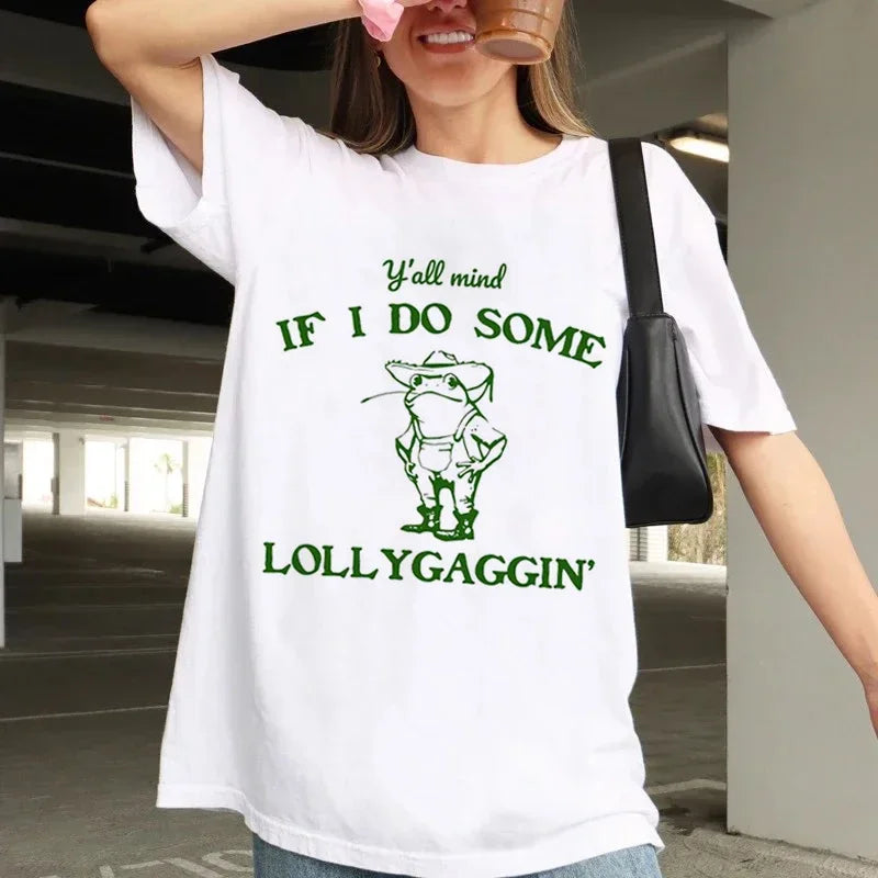 Funny Tees! Lollygaggin Cowboy Frog T-Shirts