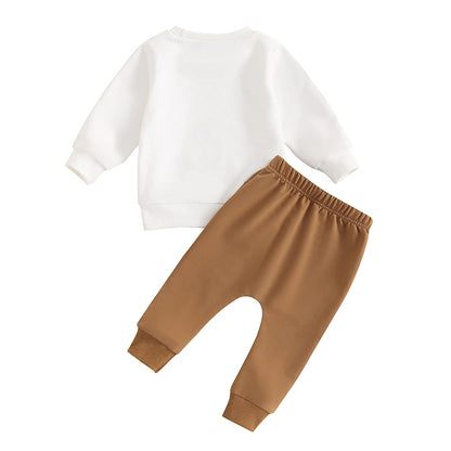 2-Piece Fall/Winter Outfits! Boy's "A Little Dirt Never Hurt" Excavator Sweatshirt & Pants Sets