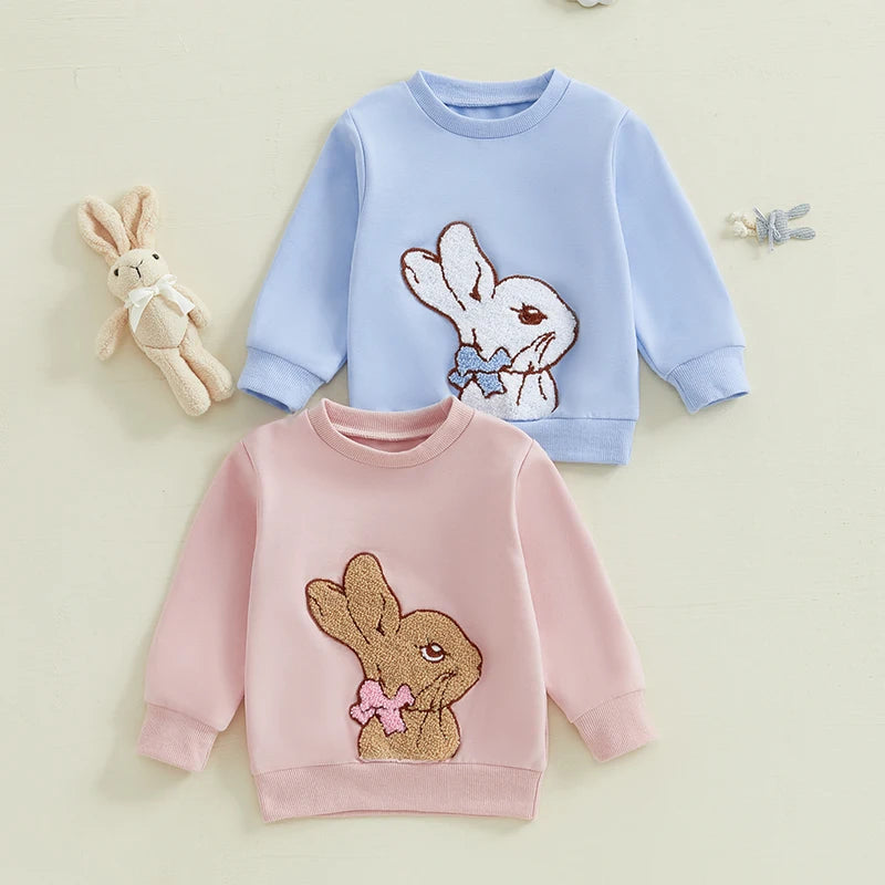 Boy's & Girl's Embroidered Easter Bunny Sweatshirts