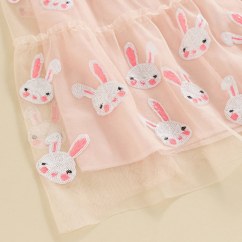 Girl's Tulle Sequin Easter Bunny Dresses