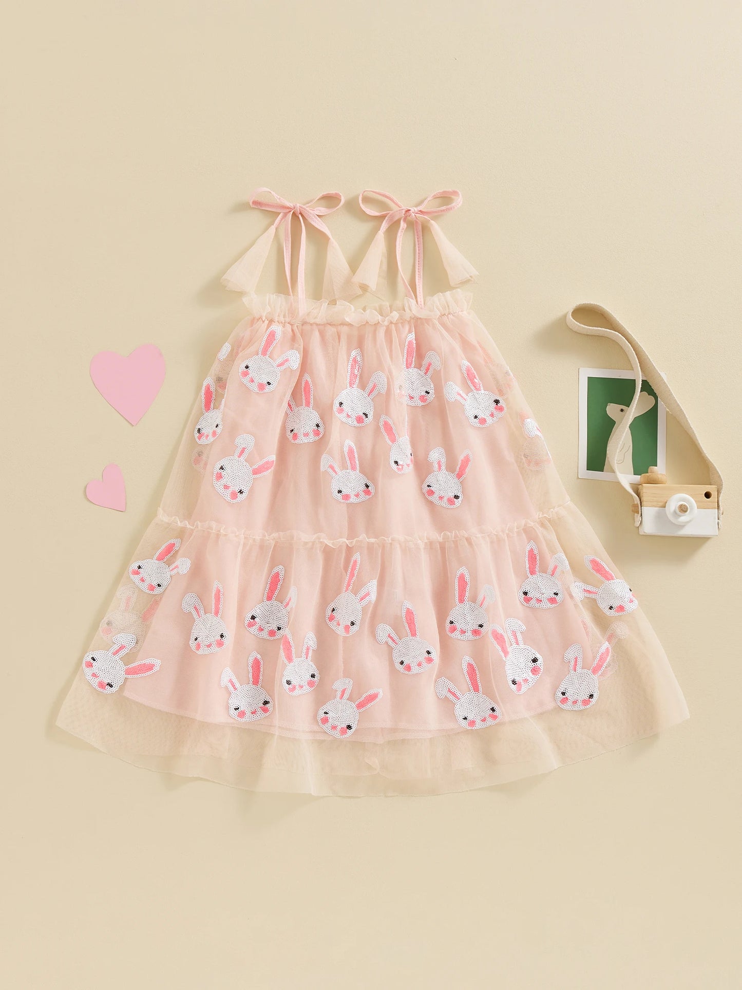 Girl's Tulle Sequin Easter Bunny Dresses