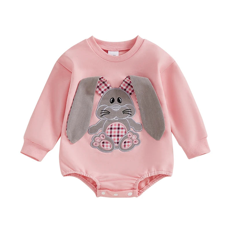 Girl's & Boy's Embroidered Easter Bunny Onesie Sweatshirts
