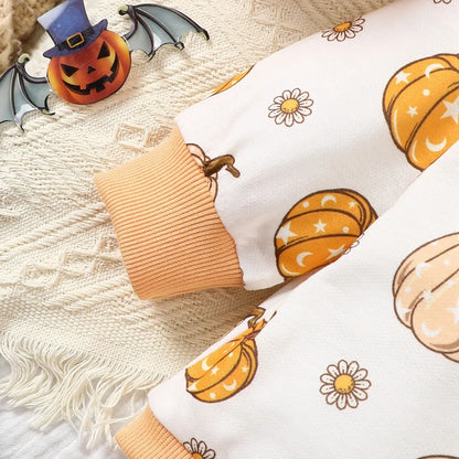 Girl's & Boy's Halloween Groovy Ghost or Pumpkin Onesies