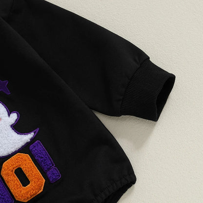 Halloween Outfits! Girl's Embroidered "Boo" Ghost Sweatshirts