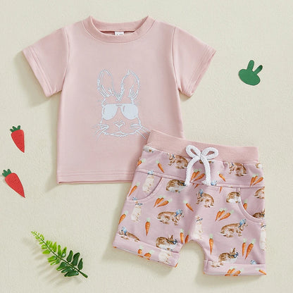 Boy's & Girl's Easter Bunny Shirt & Shorts Sets