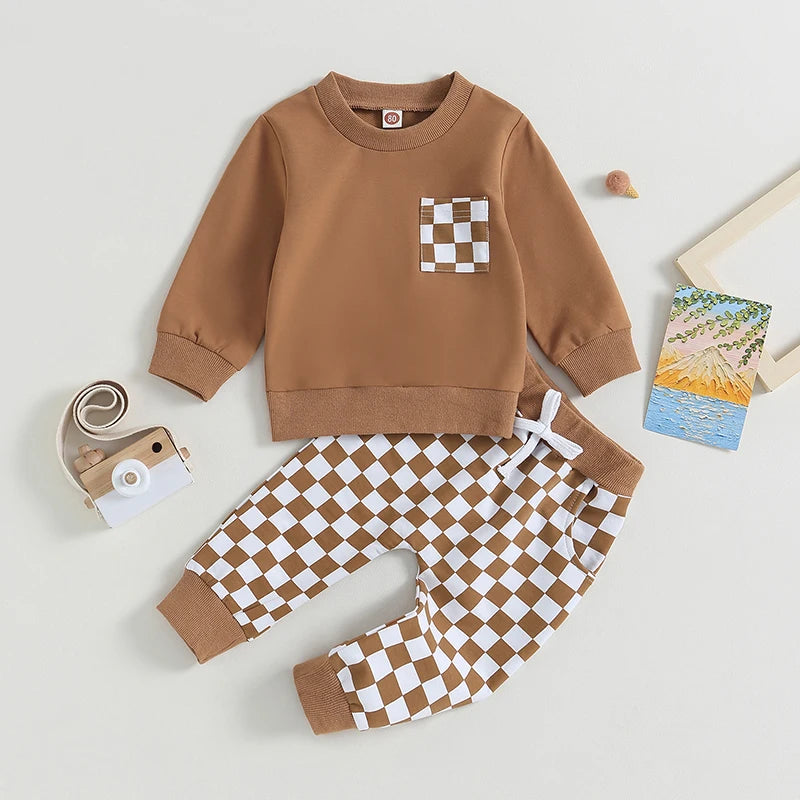 2-Piece Fall Outfits! Girl’s & Boy’s Long Sleeve Sweatshirt & Pants Sets