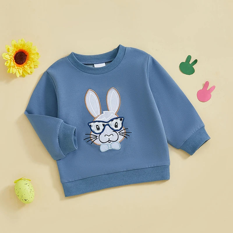 Girl's & Boy's Embroidered Easter Bunny Sweatshirts