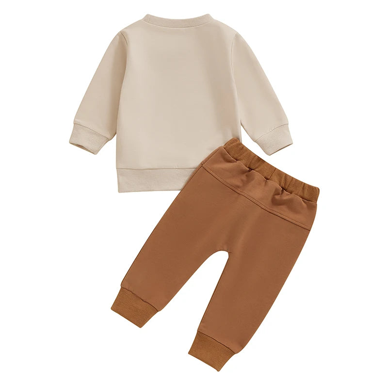 2-Piece Fall Outfits! Boy’s Long Sleeve Sweatshirt & Pants Sets