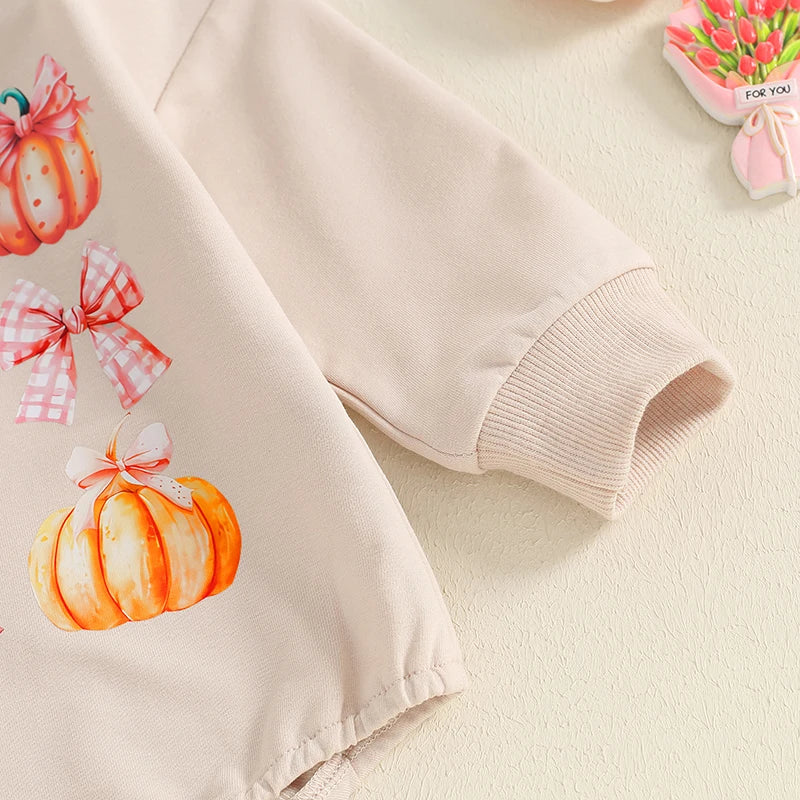 Fall Onesies! Girl's Bow Pumpkin Sweatshirts