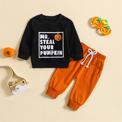 2-Piece Halloween Outfits! Boy’s Long Sleeve Rompers & Pants Sets