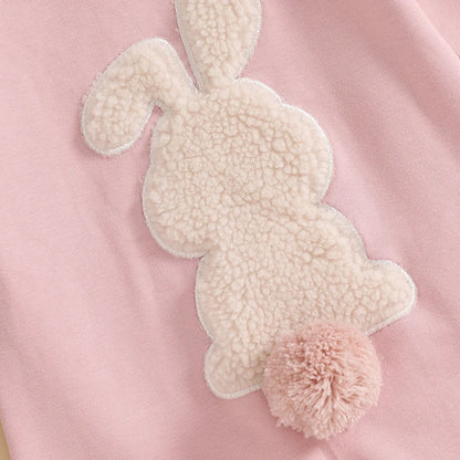 Girl's & Boy's Easter Bunny Embroidered Jumpsuit