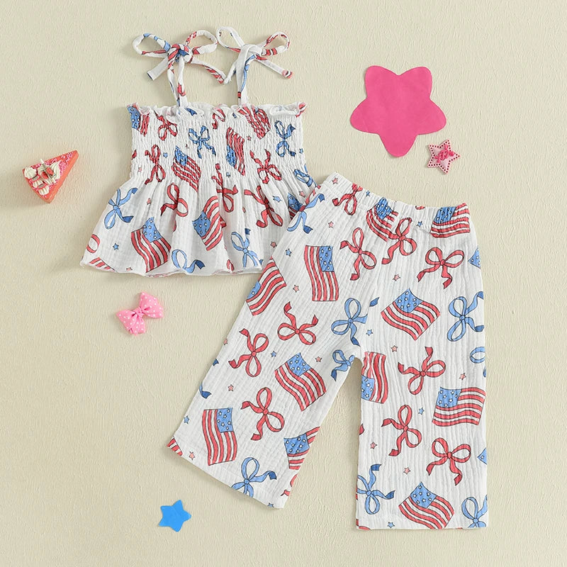 Girl's 2-Piece 4th of July Cami & Pants Sets
