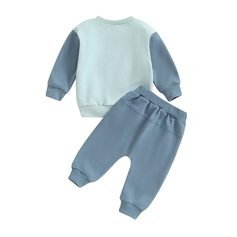 2-Piece Fall Outfits! Boy’s Long Sleeve Sweatshirt & Pants Sets