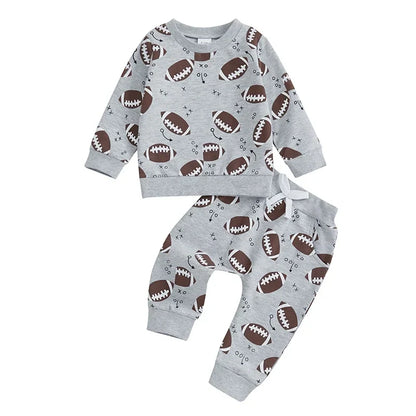 2-piece Fall Sets! Boy's Football Sweatshirts & Sweatpants