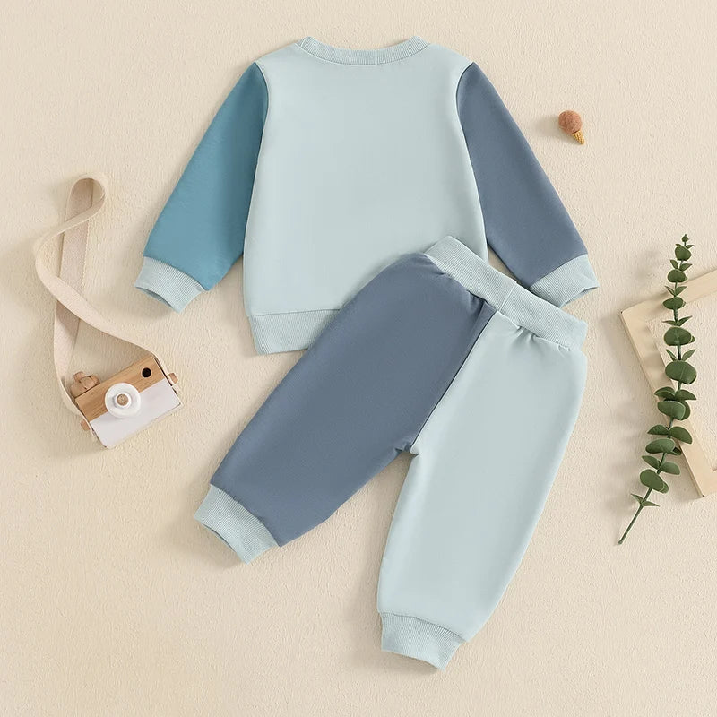 2-Piece Fall Outfits! Boy’s Long Sleeve Sweatshirt & Pants Sets