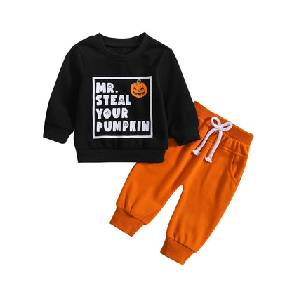 2-Piece Halloween Outfits! Boy’s Long Sleeve Rompers & Pants Sets