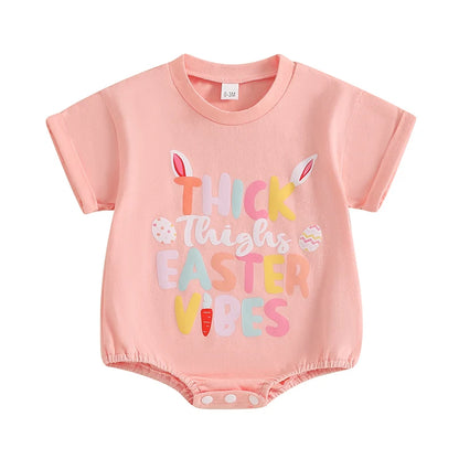 Girl's Easter Bunny Ears Rompers