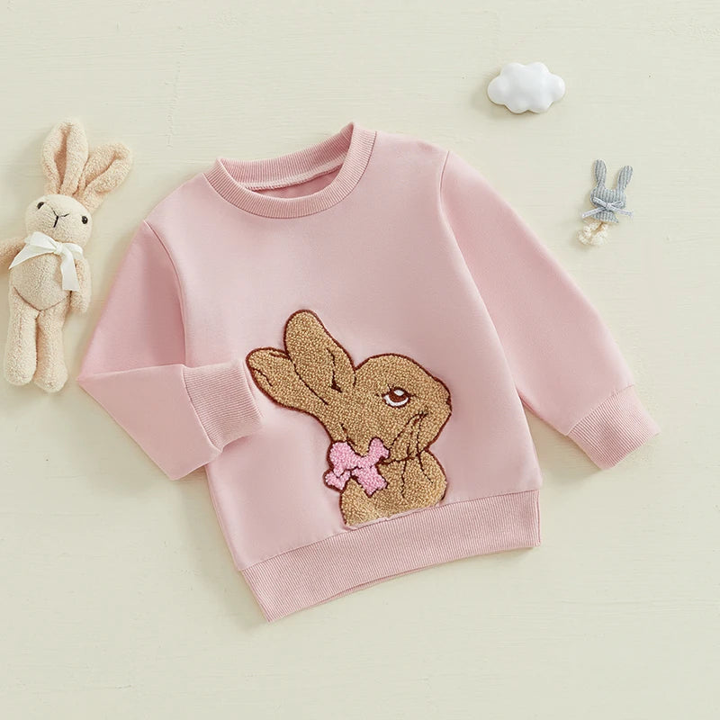 Boy's & Girl's Embroidered Easter Bunny Sweatshirts