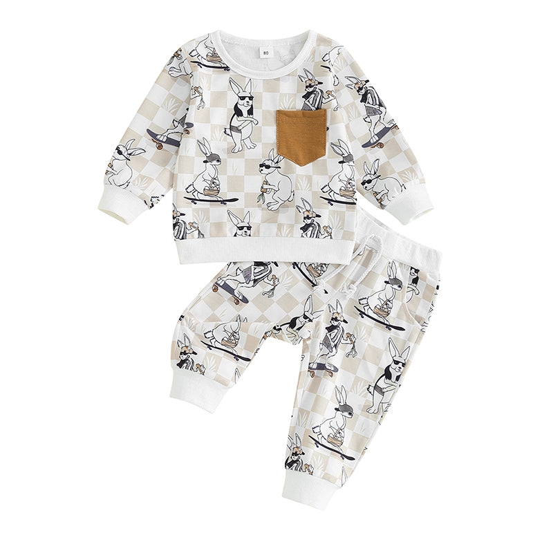 2-piece Fall Sets! Boy's & Girl's Bunny Sweatshirts & Sweatpants