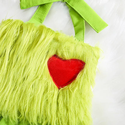 Girl's Fuzzy Christmas Rompers