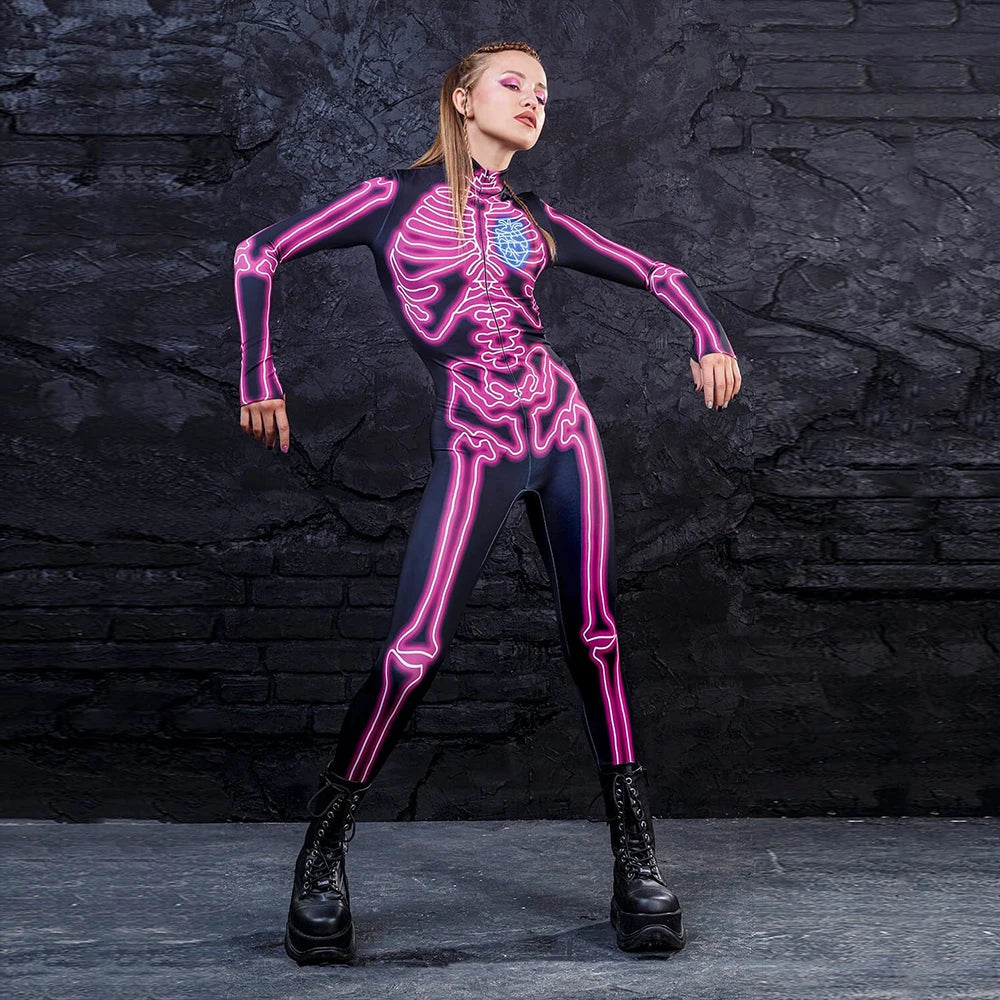 Skeleton Bodysuits! Full Adult One Piece Day of The Dead, Halloween, Costume Party, Cosplay