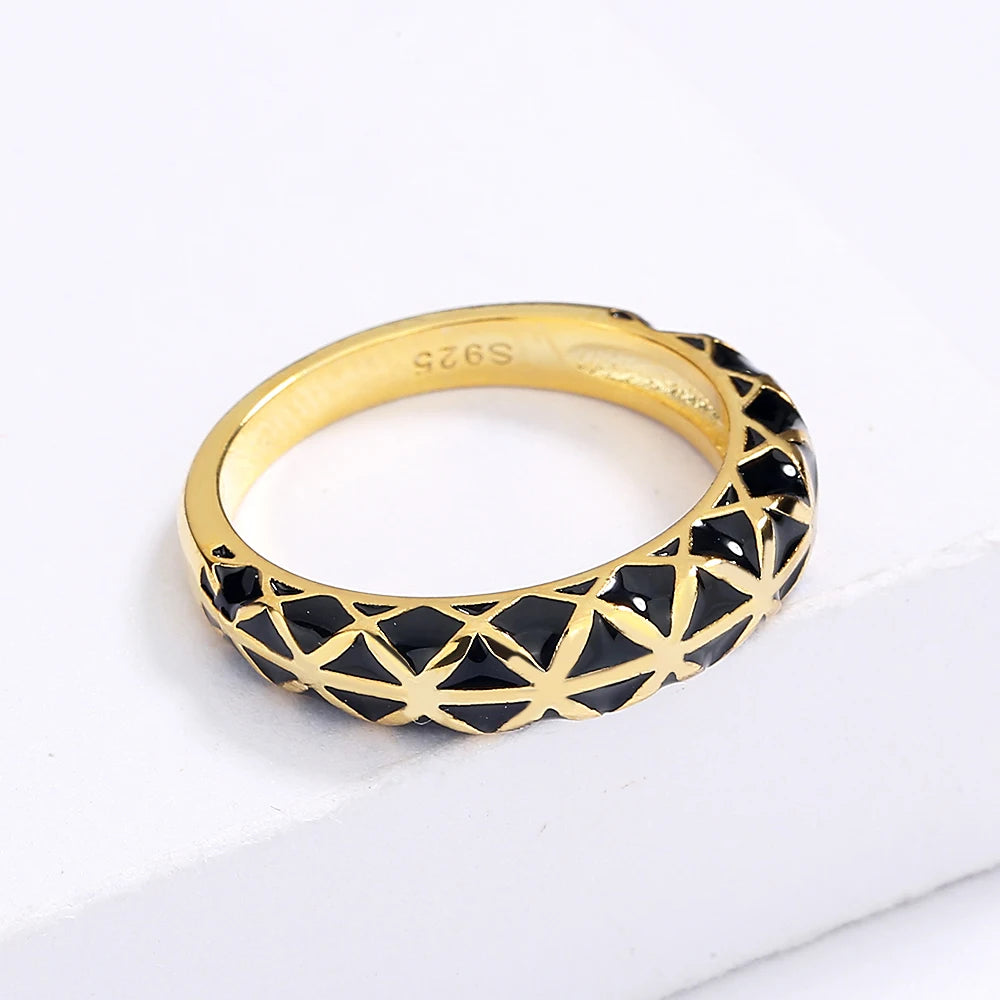 Classic Rings Black & Gold Style Rings Geometric Rings