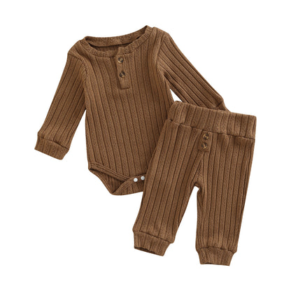 2-Piece Fall Outfits! Girl’s Long Sleeve Rompers & Pants Sets