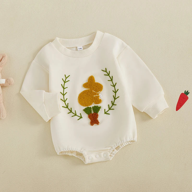 Boy's & Girl's Embroidered Easter Bunny Onesies