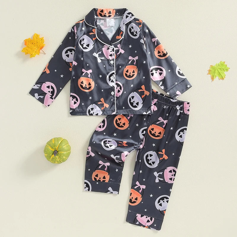 Halloween Pajamas! Girl’s Long Sleeve Pumpkin Tops