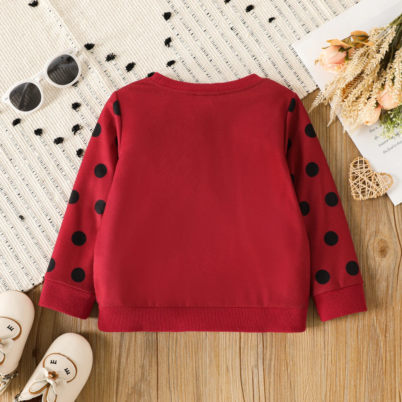 Girl's Cute Rabbit Print Polka dots Pullover Sweatshirt