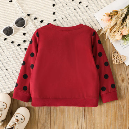 Girl's Cute Rabbit Print Polka dots Pullover Sweatshirt