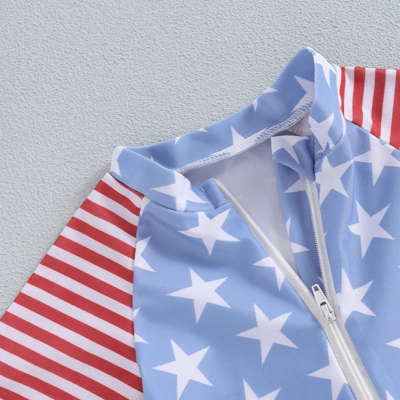 Boy's Stars & Stripes Independence Day Surf Swimsuit