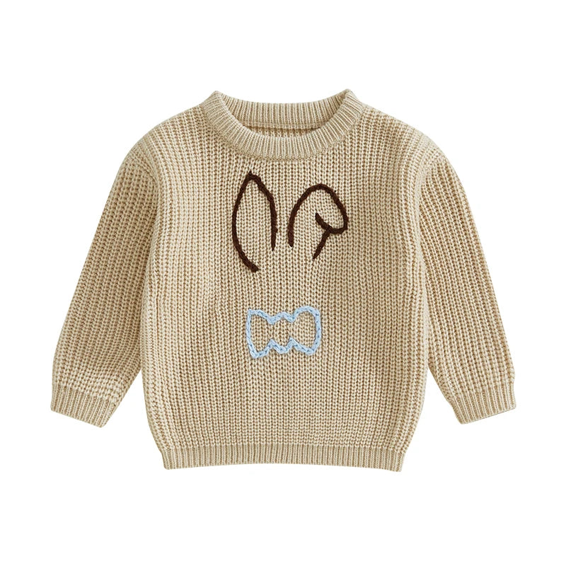 Boy's & Girl's Embroidered Knit Easter Bunny Sweaters