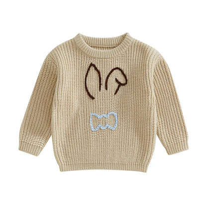 Boy's & Girl's Embroidered Knit Easter Bunny Sweaters