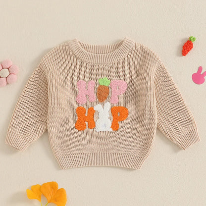 Girl's Easter Bunny, Carrot Sweaters