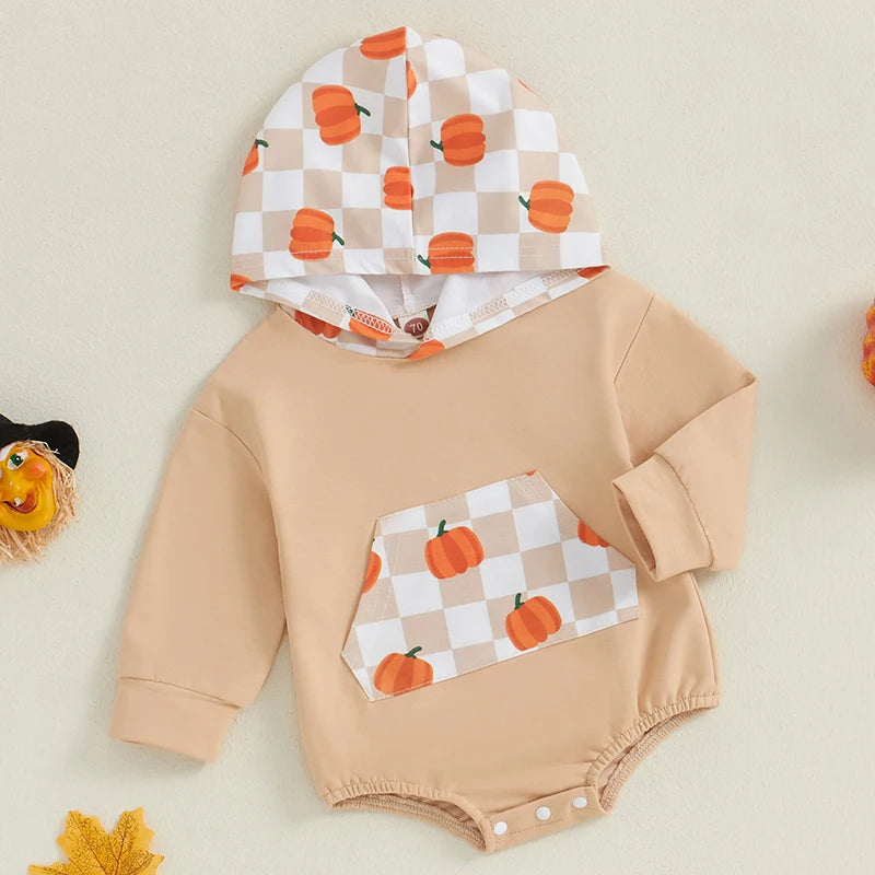 Halloween Hoodies! Boy's Long Sleeve Pumpkin Ghost Hooded Onesies