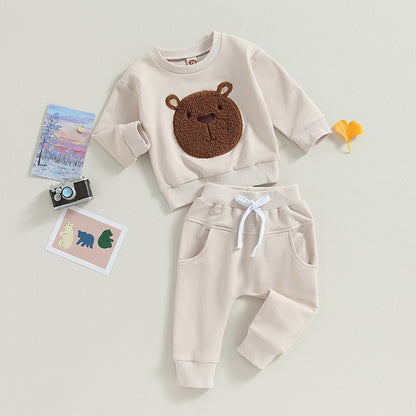 2-Piece Fall/Winter Outfits! Boy's & Girl's Teddybear Sweatshirt & Pants Sets