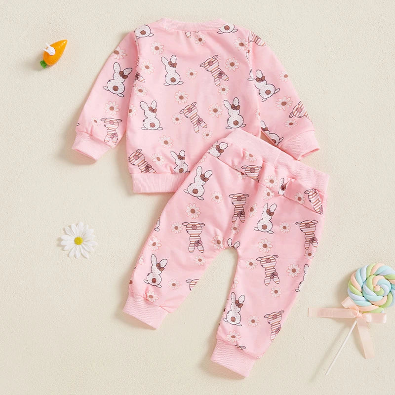 Girl's Easter Rabbit Sweatshirts Pants