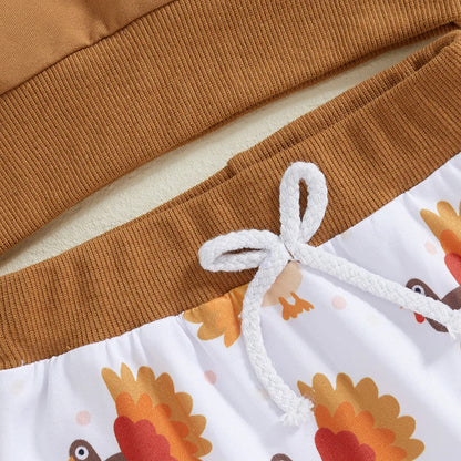 2-Piece Thanksgiving Outfits! Boy's & Girl’s "Little Turkey" Sweatshirt & Pants Sets