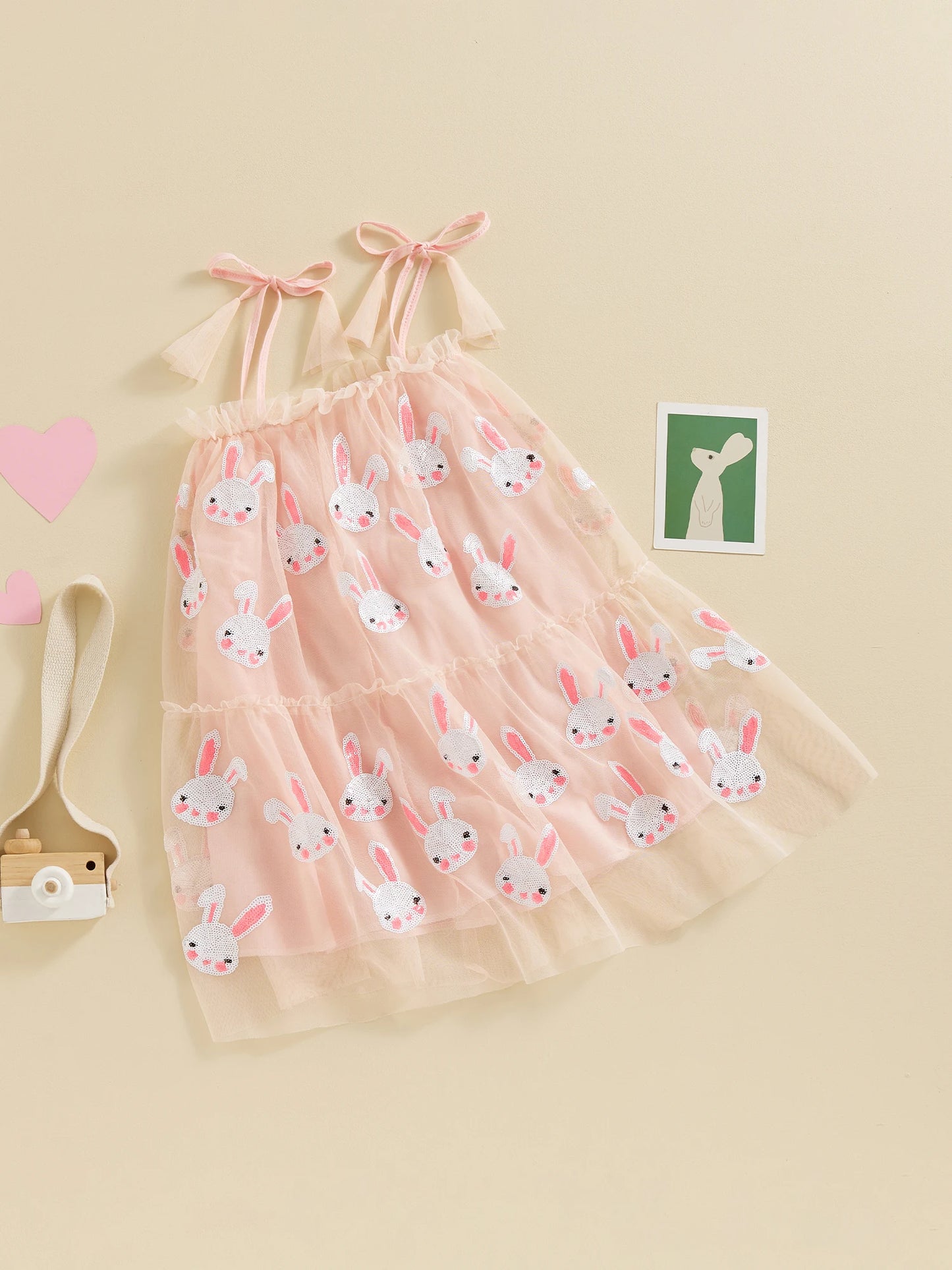 Girl's Tulle Sequin Easter Bunny Dresses