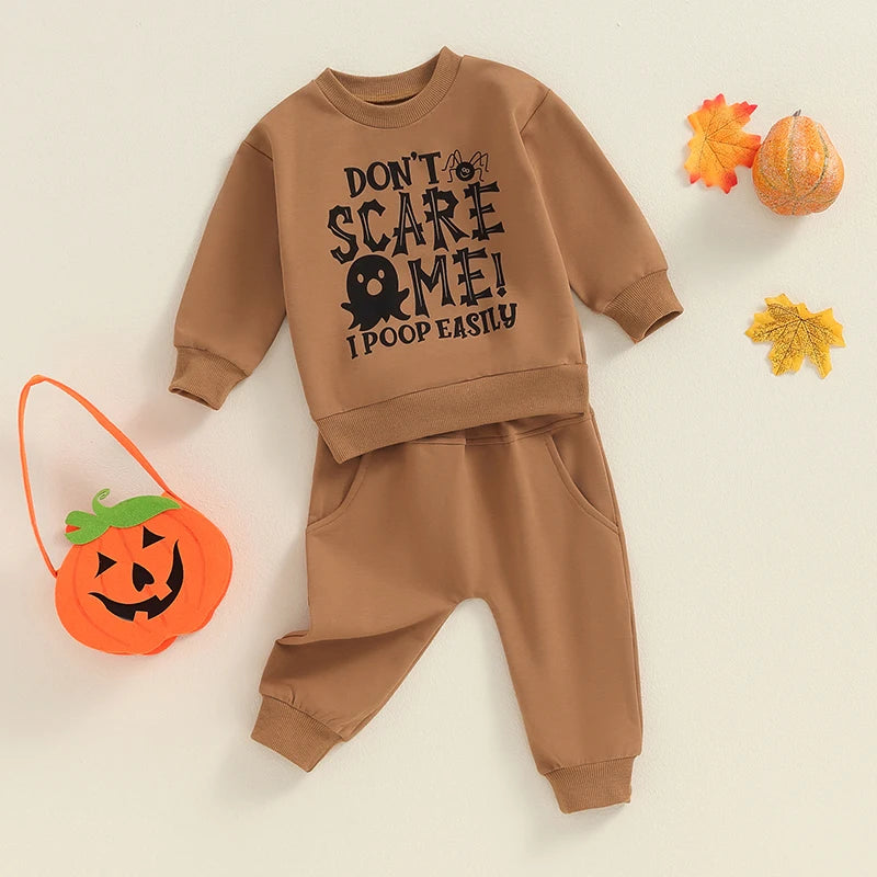 2-Piece Halloween Outfits! Boy’s Long Sleeve Rompers & Pants Sets